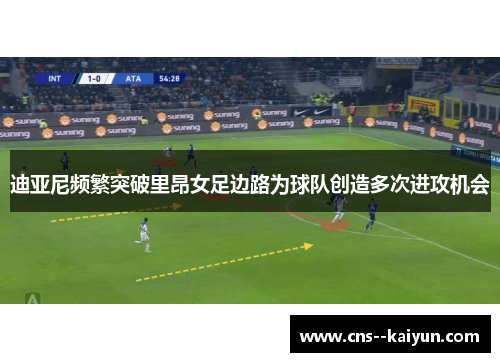 迪亚尼频繁突破里昂女足边路为球队创造多次进攻机会